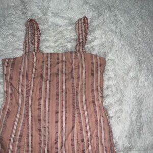 Alexis Pink Striped Brandy Mini Dress size XL with Ruffles